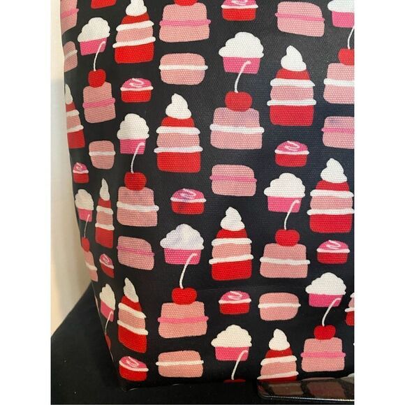 Kate Spade Women's Black Take The Cake Bon Shopper Tote Bag Size Large - Picture 6 of 11